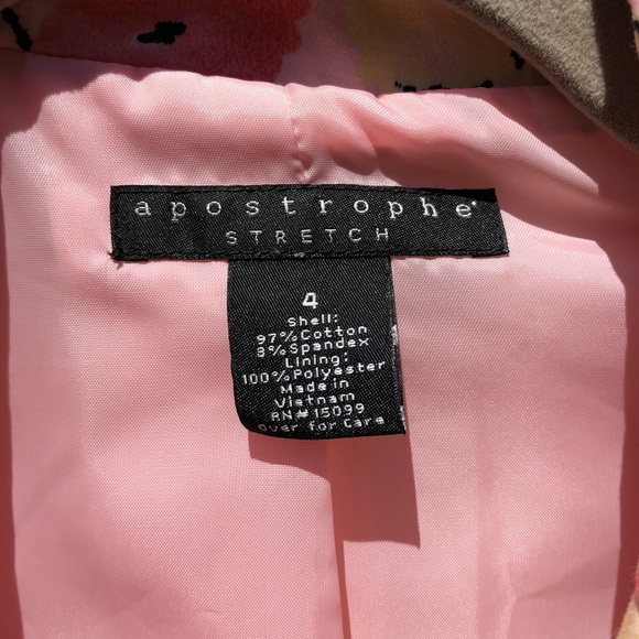 Apostrophe Stretch one button floral blazer size 4 - Picture 2 of 16